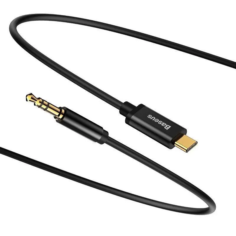Kabel Baseus audio USB-C do mini jack 3,5mm AUX Yiven 1,2m Czarny