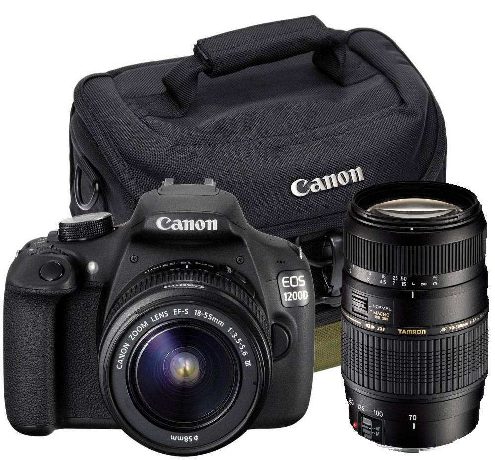 Lustrzanka Canon EOS 1200D+18-55 mm DC III + VUK + 70-300 DiLD + akcesoria