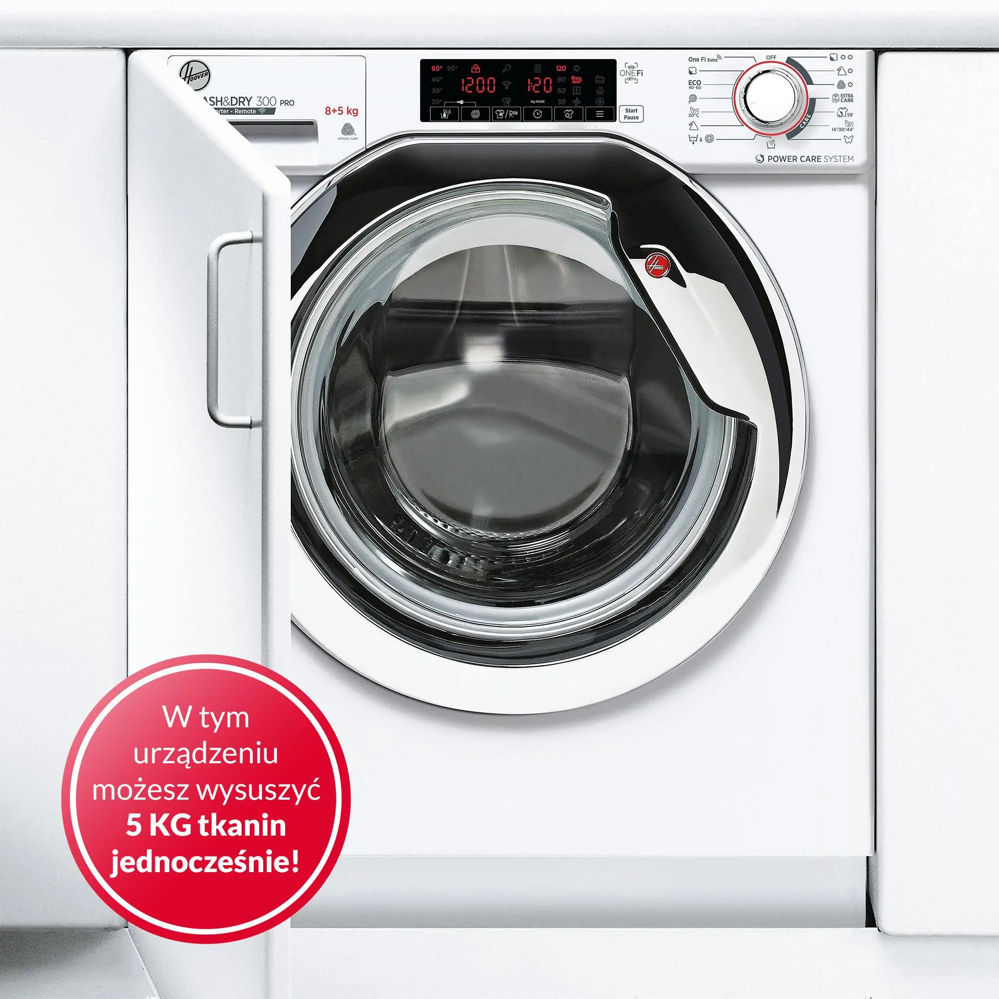 Pralko-suszarka Hoover H-Wash 300 Pro HBDO485TAMCE 8kg/5kg Zdalne sterowanie