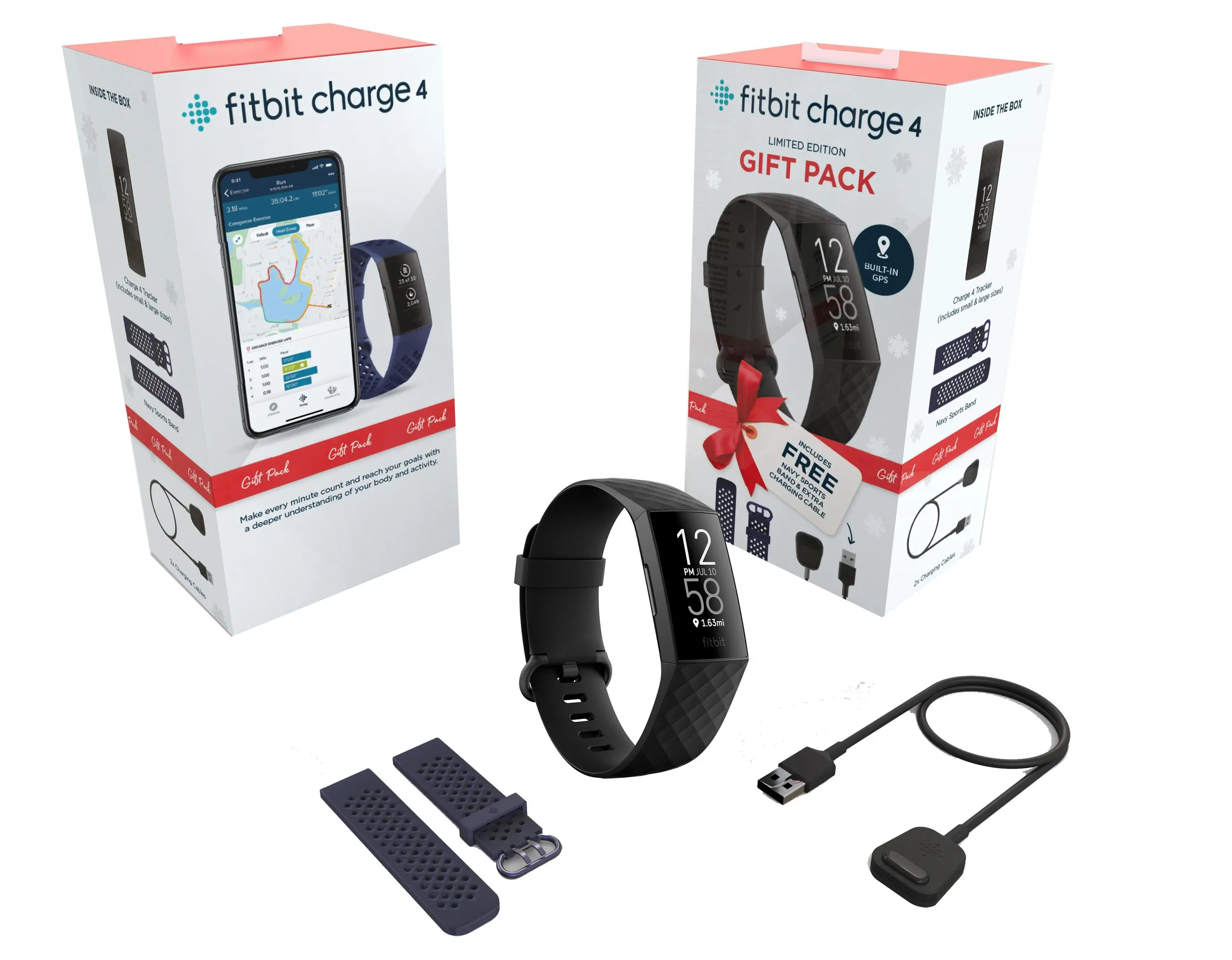 Smartband Fitbit by Google Charge 4 NFC Czarny Gift Pack