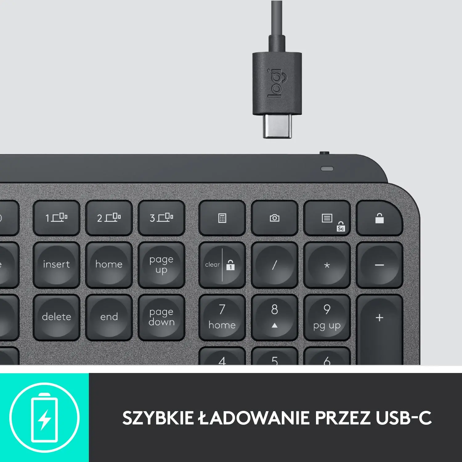 Klawiatura membranowa Logitech MX Keys Plus Grafitowy
