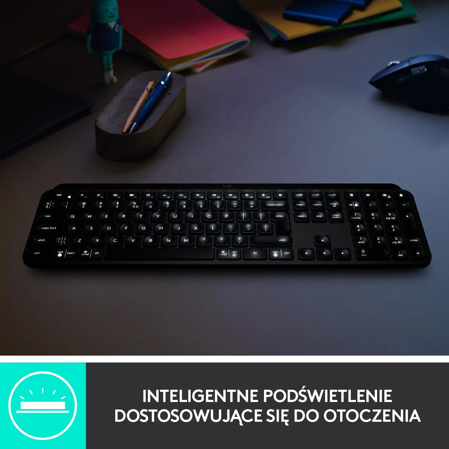 Klawiatura membranowa Logitech MX Keys Plus Grafitowy