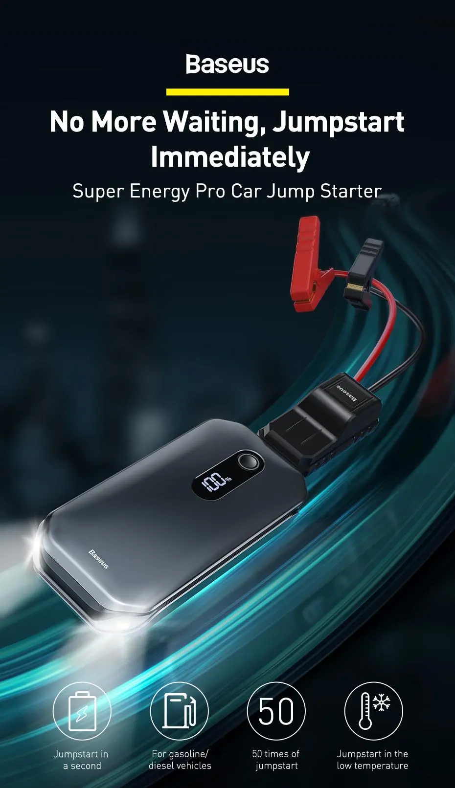 Powerbank Baseus CRJS03-01 Car Jump Starter 12000mAh Czarny