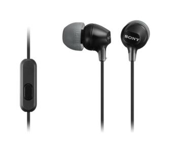 Słuchawki przewodowe Sony MDR-EX15AP Dokanałowe Mikrofon Czarny