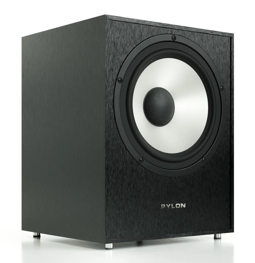 Subwoofer Pylon Audio Pearl Sub Aktywny 150W Czarne szczotkowane aluminium