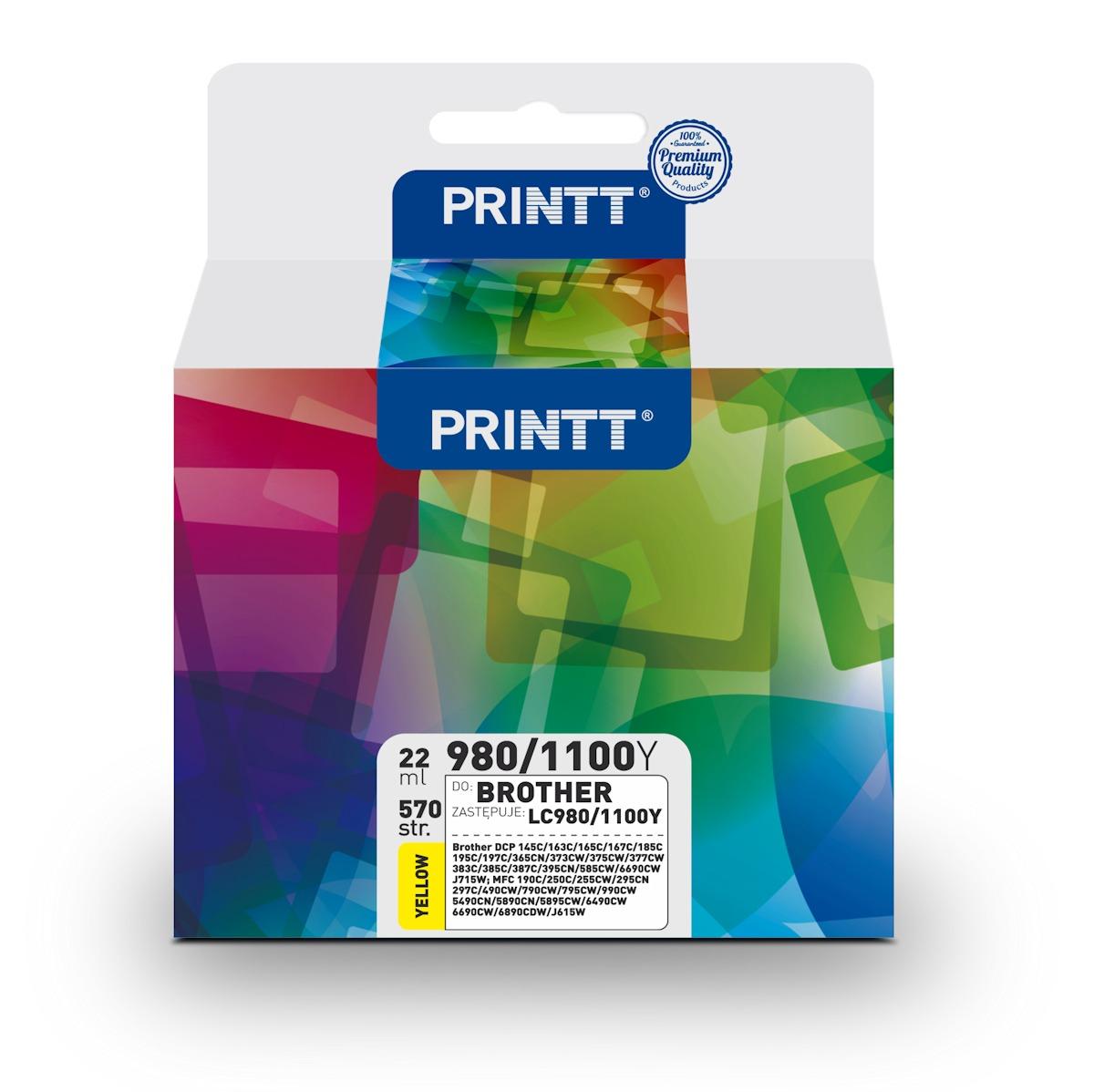 Tusz PRINTT NAB980/1100Y (zamiennik LC-980Y, LC-1100Y)