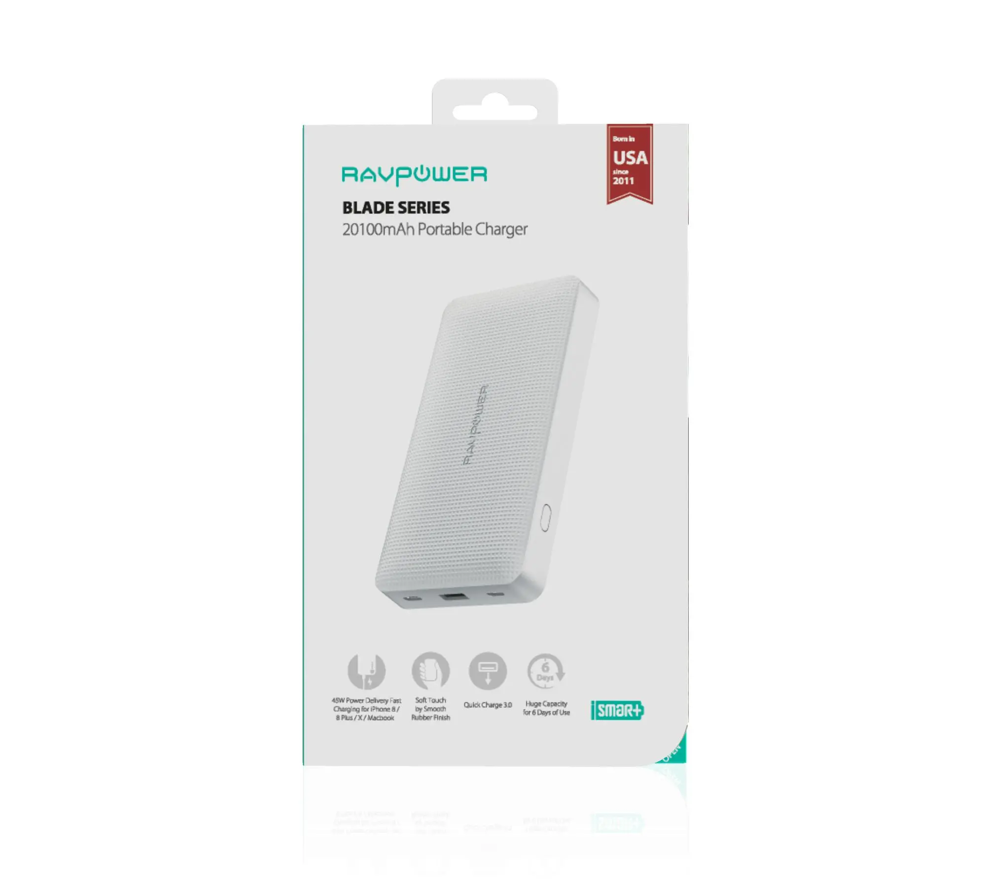 Powerbank RAVPower RP-PB095 20100mAh PD 45W Biały