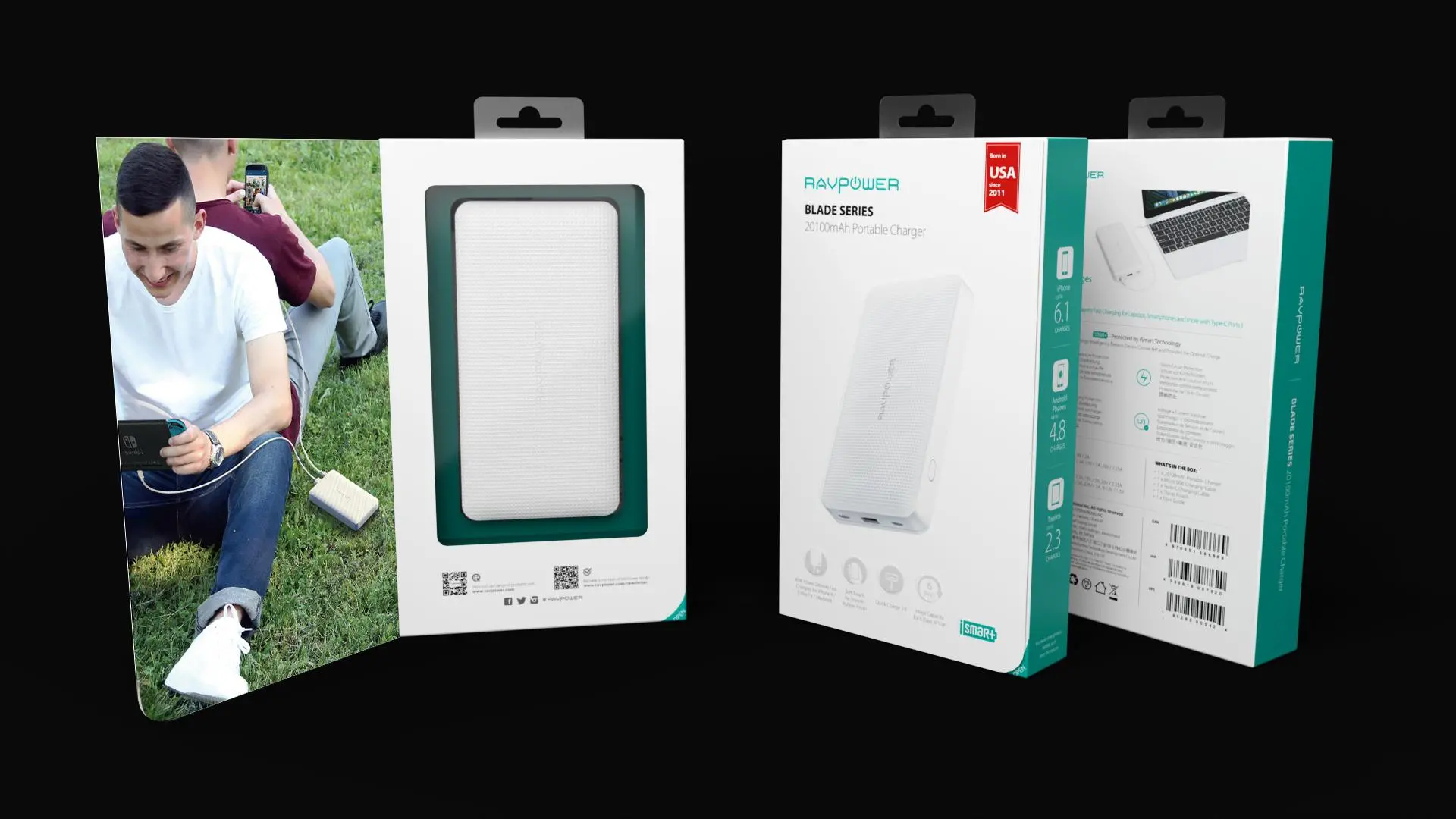 Powerbank RAVPower RP-PB095 20100mAh PD 45W Biały