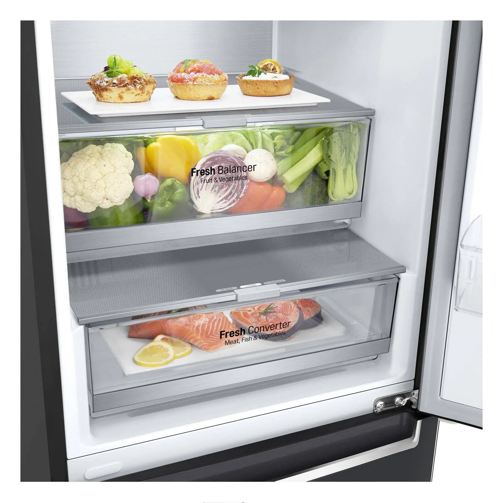 Lodówka LG GBB92MCACP1 Pełny No Frost 203cm Komora świeżości Zdalne sterowanie Ciemny grafit