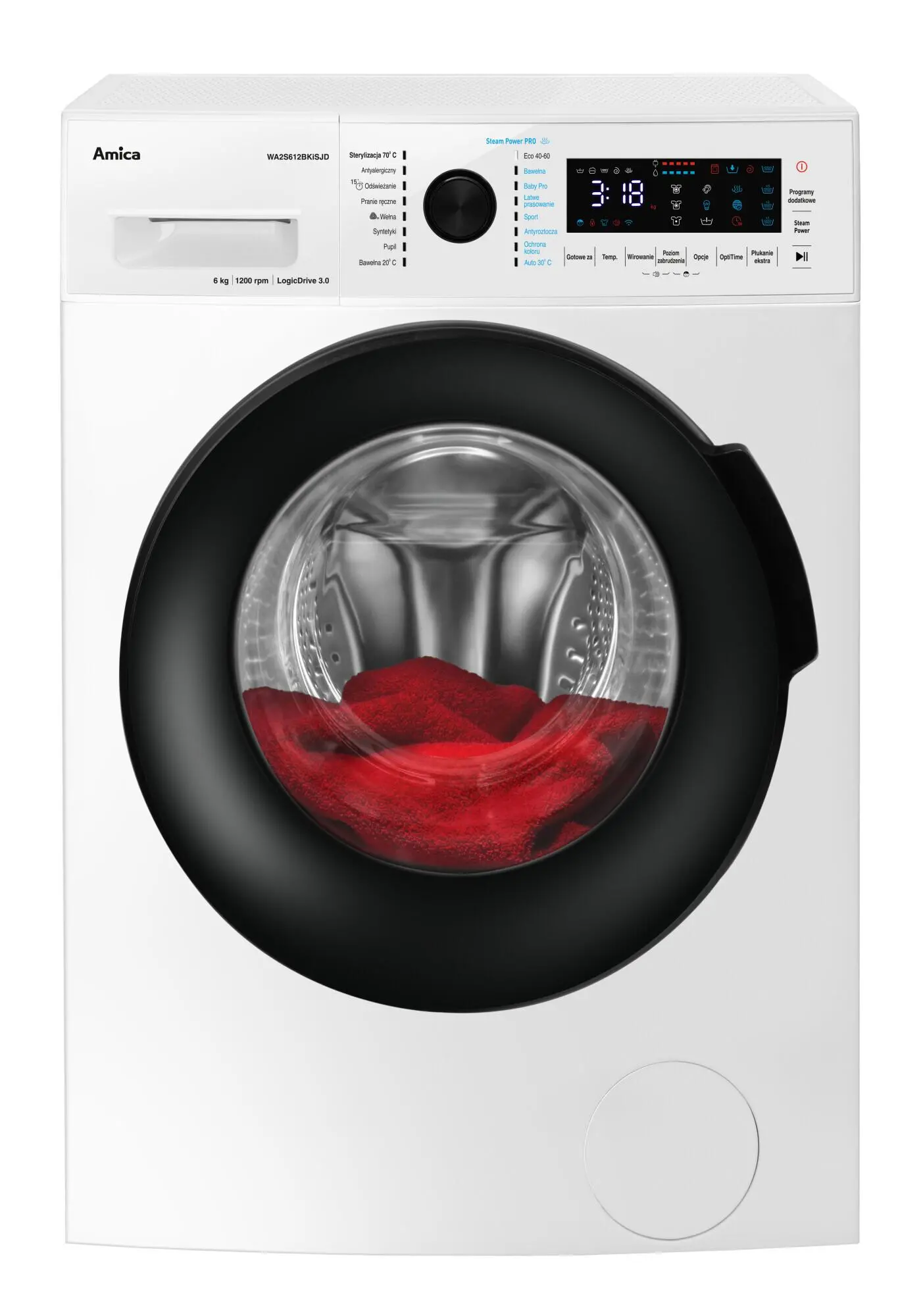 Pralka Amica WA2S612BKiSJD Slim 6kg 1200obr/min