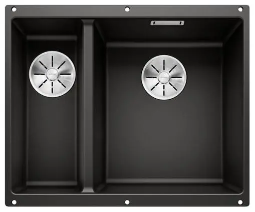 Zlewozmywak Blanco SUBLINE 340/160-U 525986 Komora z prawej strony Granitowy Czarny