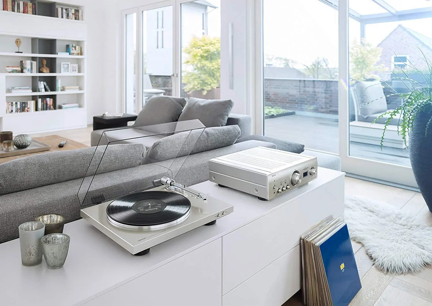 Gramofon Denon DP-300F Automatyczny Napęd paskowy Przedwzmacniacz Srebrny