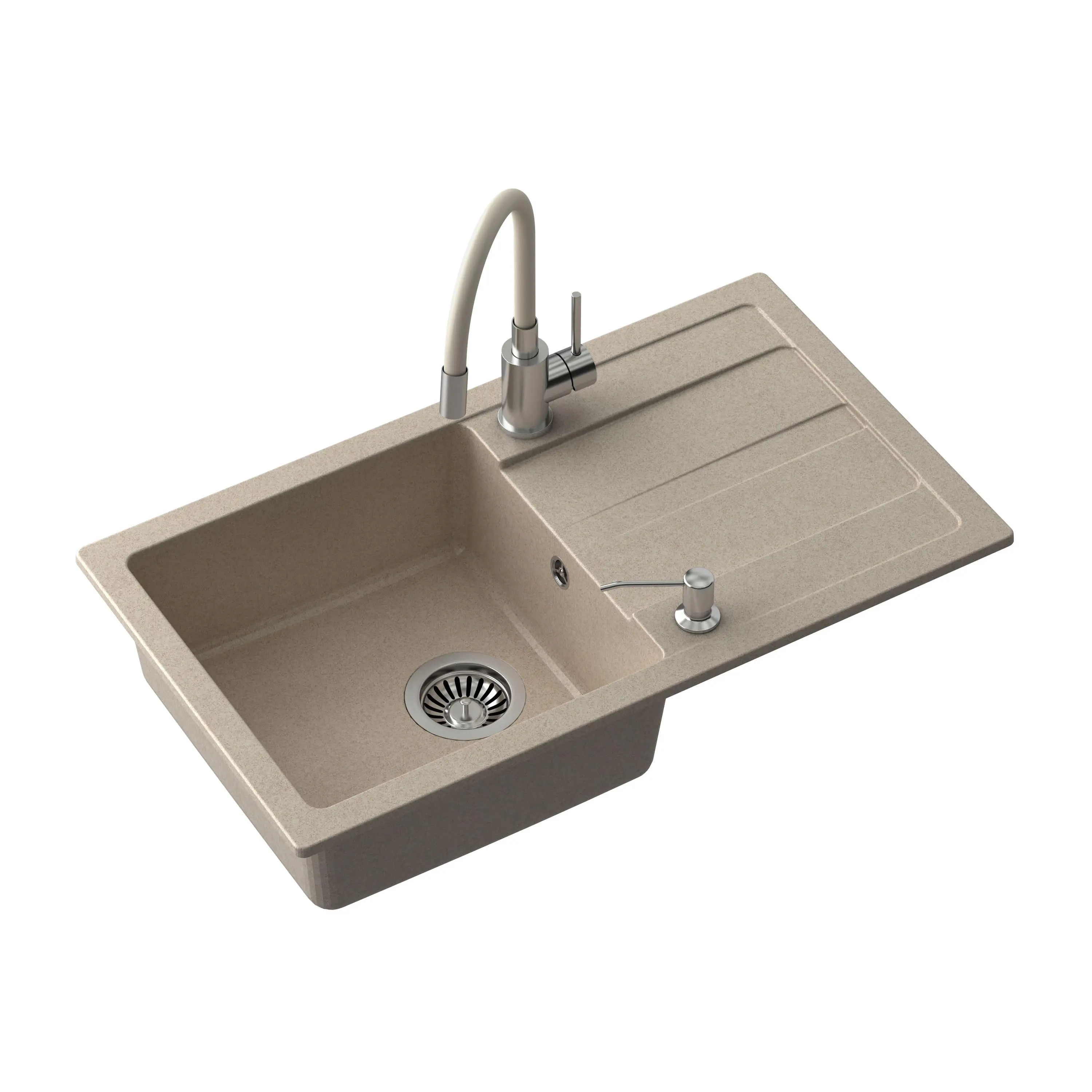 Zlewozmywak Quadron ZPM7744BEZ3623500BL Pronto Max Beżowy + elastyczna bateria Beżowy