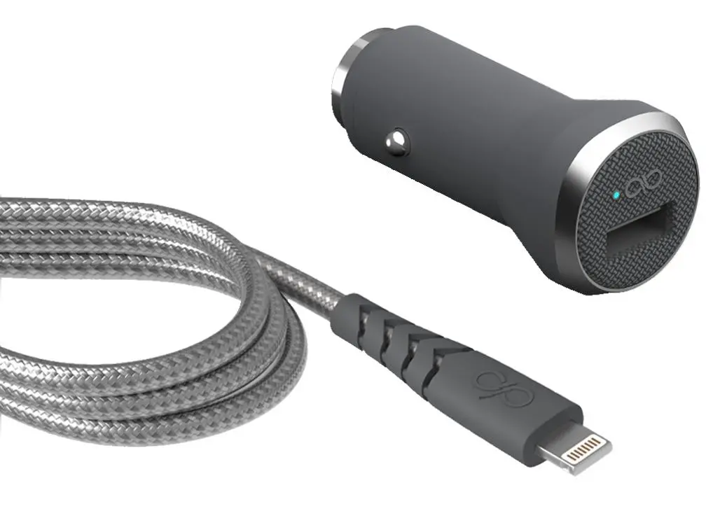 Ładowarka samochodowa Force Power FPCACMFIN1,2MG Fast & Smart 2,4A kabel 1,2m USB-A/Lightning Czarny