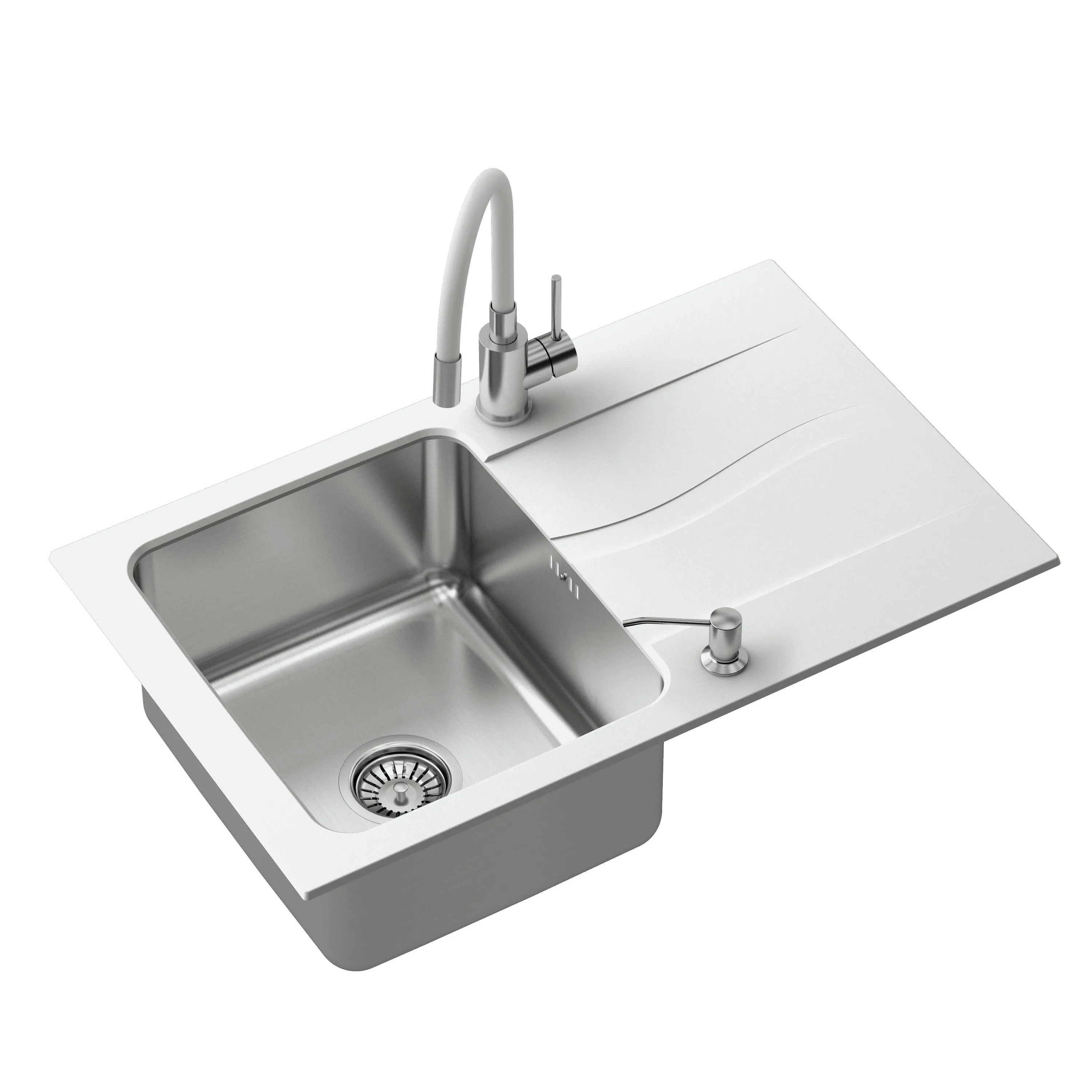 Zlewozmywak Quadron FUS_M7848BI_3323503WH Michael 111 Fusion Biały + bateria Maggie Biały