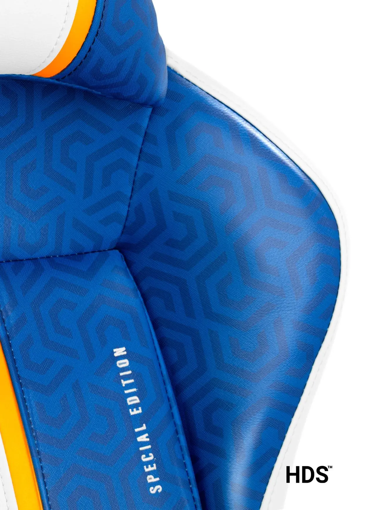 Fotel Diablo Chairs X-One 2.0 Normal Size Gamingowy do 136kg Skóra ECO Tkanina Biało-niebieski