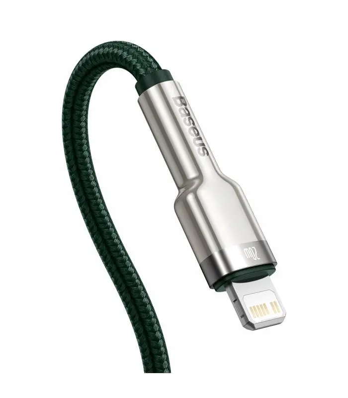 Kabel Baseus Cafule metal USB-C do Lightning 20W 1m Zielony