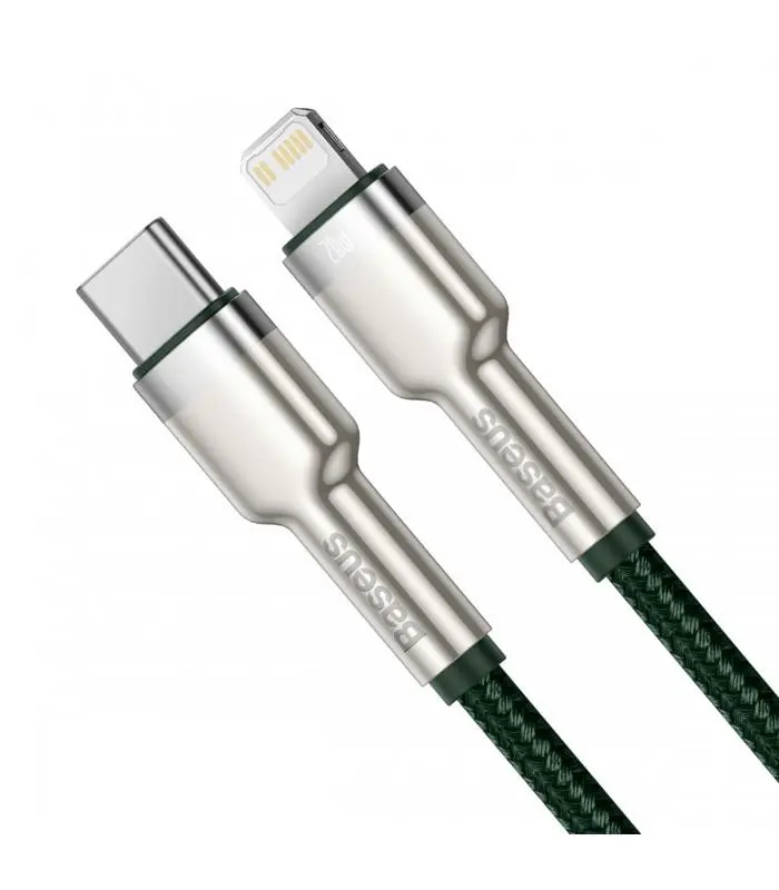 Kabel Baseus Cafule metal USB-C do Lightning 20W 1m Zielony