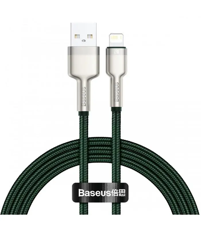 Kabel Baseus Cafule Metal USB do Lightning 1m Zielony