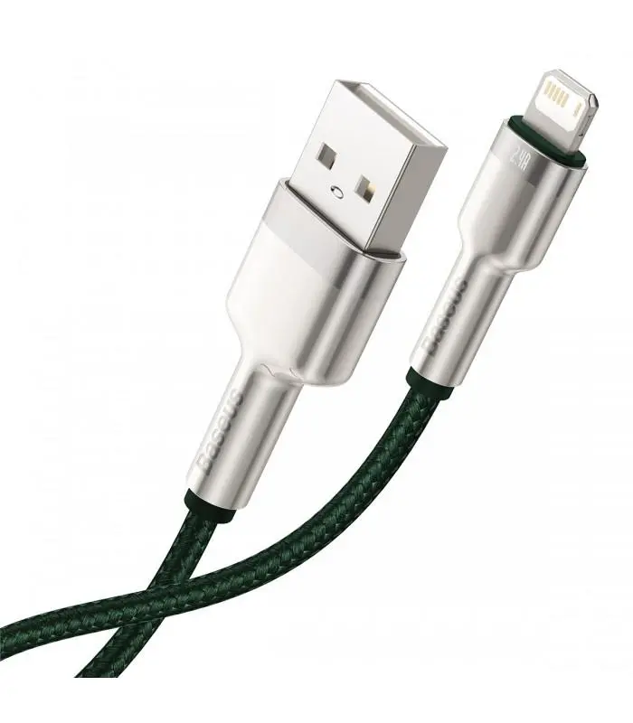 Kabel Baseus Cafule Metal USB do Lightning 1m Zielony