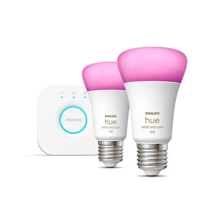 Żarówka LED Philips Hue White and Colour Ambiance E27 2 szt. + mostek