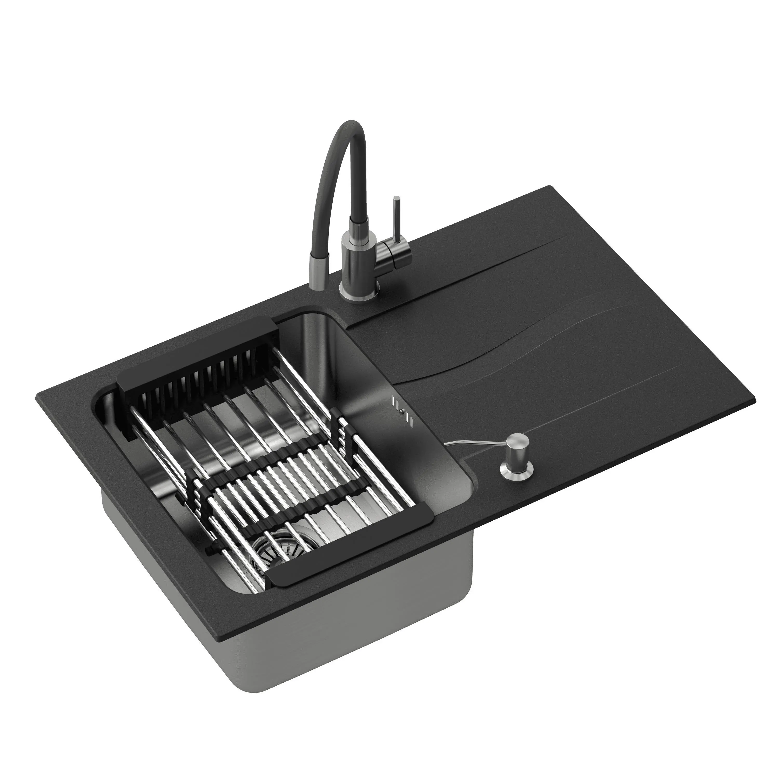 Zlewozmywak Quadron FUS_M7848CZ_ZES_MDK Magic Czarny + bateria Maggie Czarny