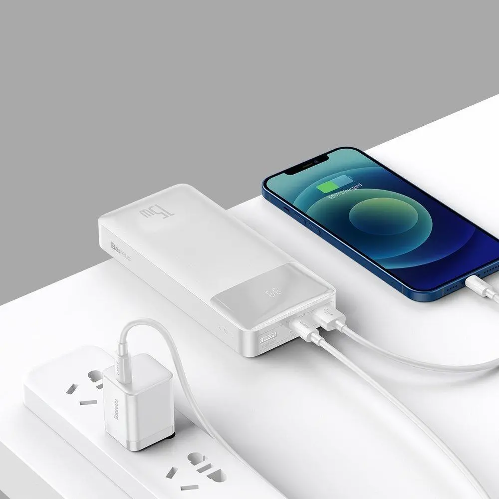 Powerbank Baseus PPBD050102 Bipow 20000mAh 2xUSB USB-C 15W Biały