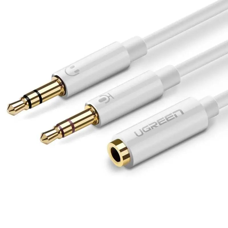Rozdzielacz UGREEN AV140 audio AUX Słuchawki + Mikrofon Biały