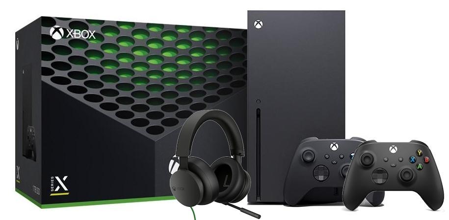 Konsola Xbox Series X z napędem - 1TB - słuchawki Stereo Headset Przewodowy - dodatkowy pad (czarny)