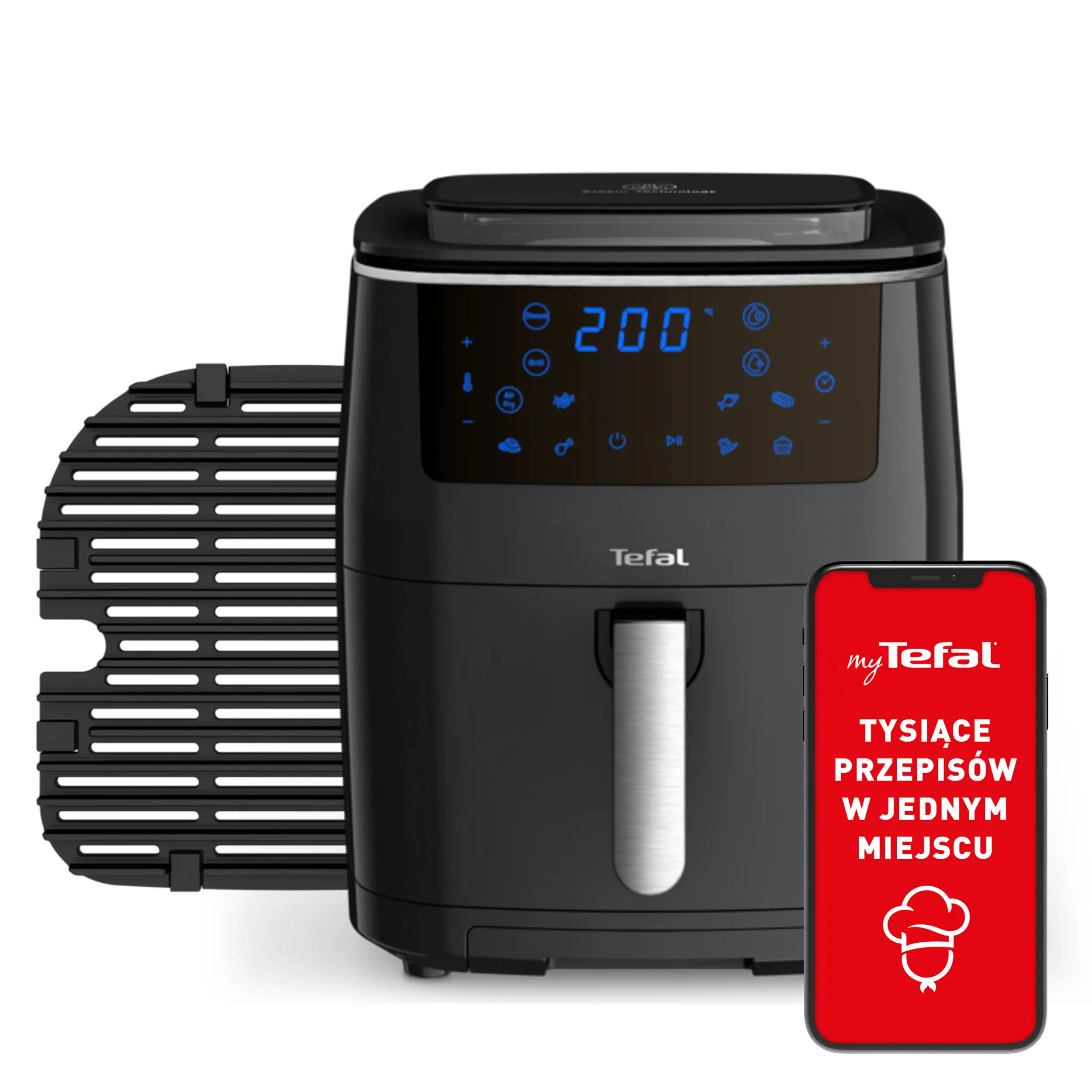 Frytkownica beztłuszczowa Tefal Easy Fry Grill & Steam FW2018 1700W 6,5l Aplikacja mobilna