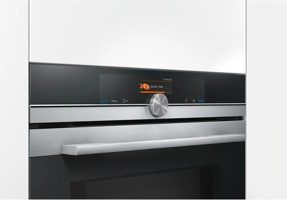 Piekarnik z mikrofalą Siemens iQ700 HM656GNS1 Termoobieg Srebrno-czarny