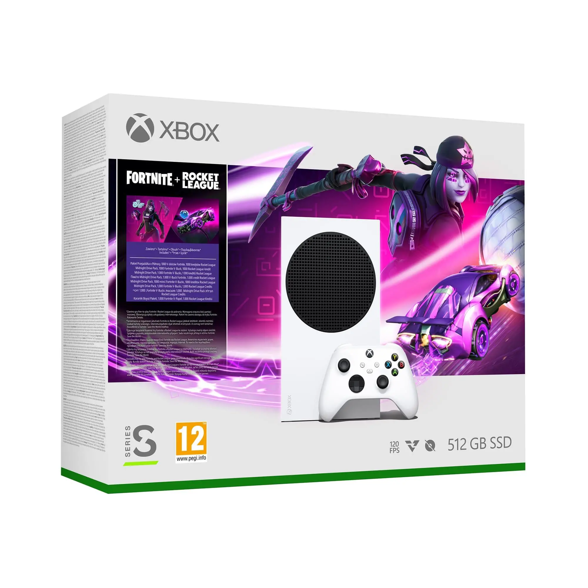 Konsola Xbox Series S 512GB + Dodatki Fortnite i Rocket League + Karta Rozszerzeń Seagate Expansion Card 512GB