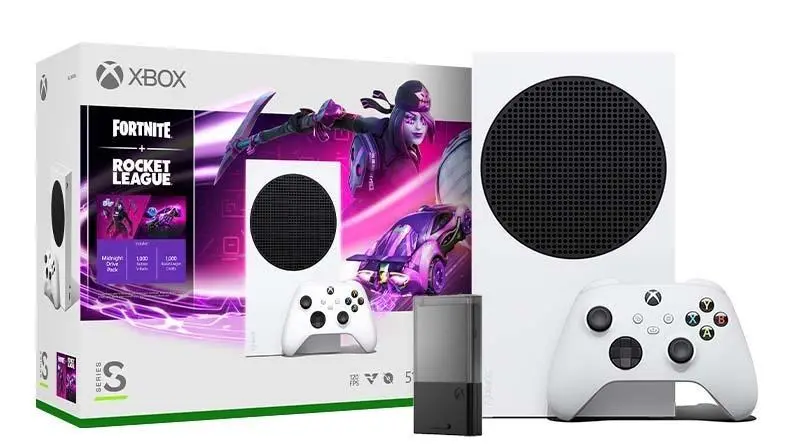 Konsola Xbox Series S 512GB + Dodatki Fortnite i Rocket League + Karta Rozszerzeń Seagate Expansion Card 512GB