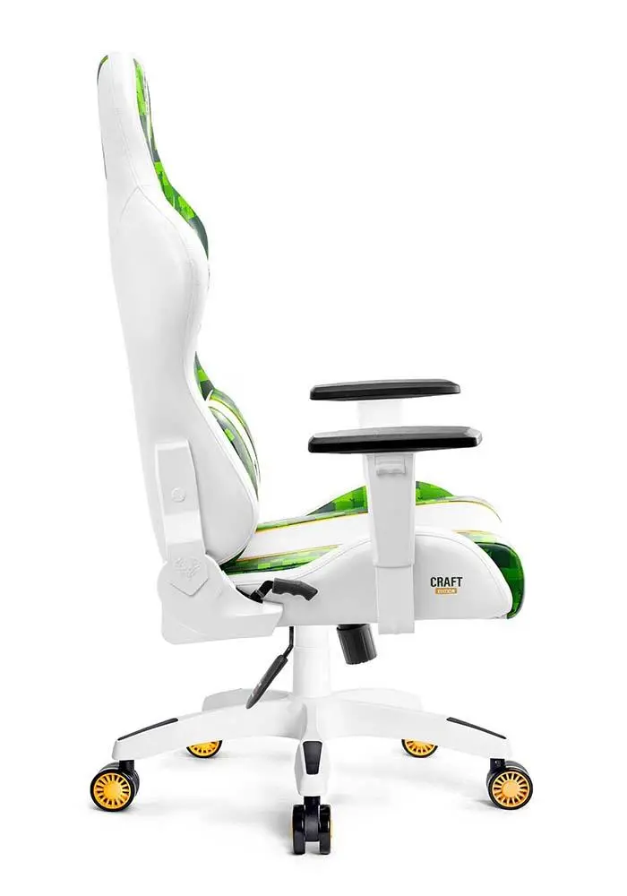Fotel Diablo Chairs X-One 2.0 Craft King Size Gamingowy do 180kg Skóra ECO Tkanina Biało-zielony