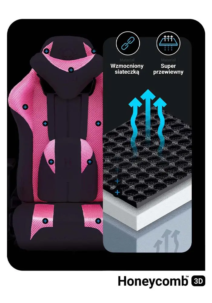 Fotel Diablo Chairs X-Player 2.0 Normal Size Gamingowy do 150kg Skóra ECO Tkanina Marshmallow pink