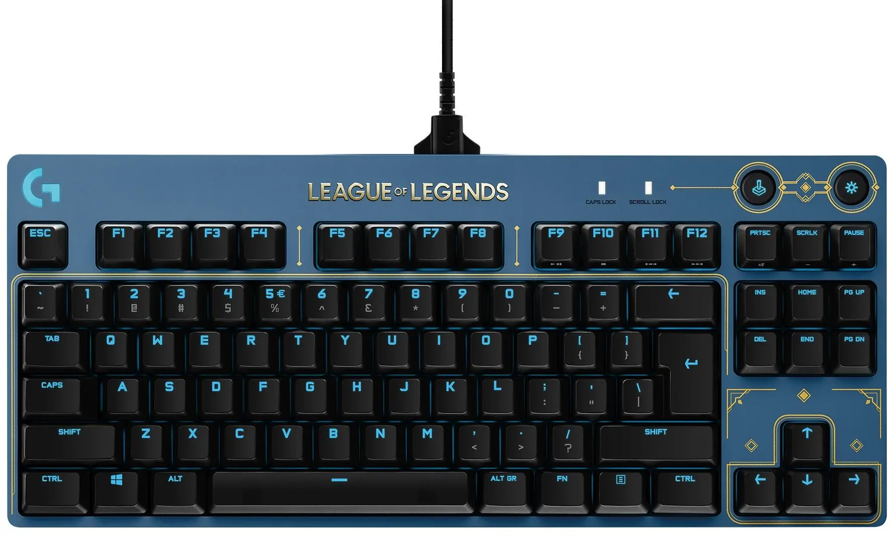 Klawiatura mechaniczna Logitech Pro League of Legends Edition GX Brown Niebieski