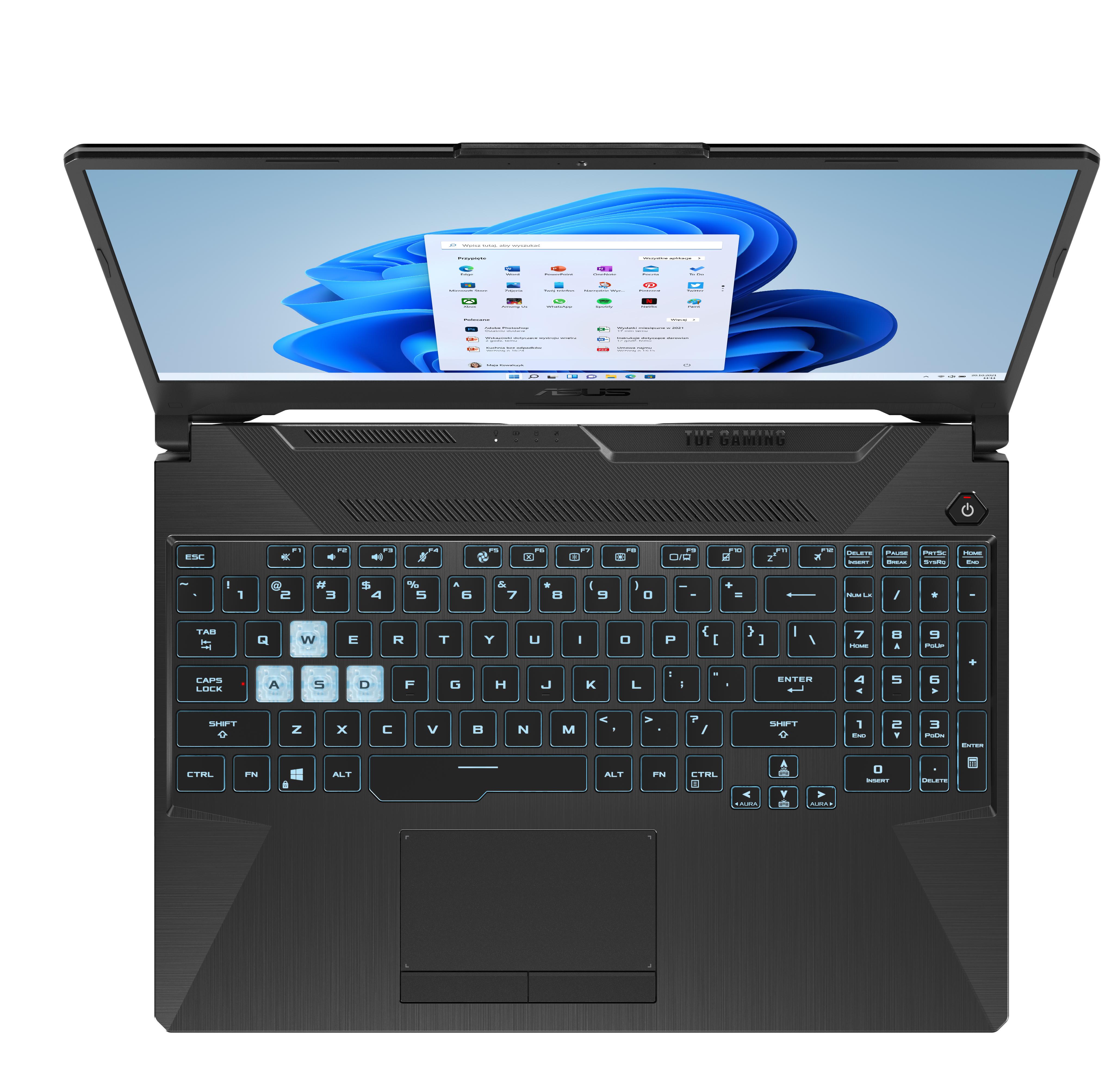 Laptop gamingowy ASUS TUF Gaming F15 FX506HCB-HN200W 15,6" 144Hz i5-11400H 16GB RAM 512GB Dysk SSD RTX3050 Win11