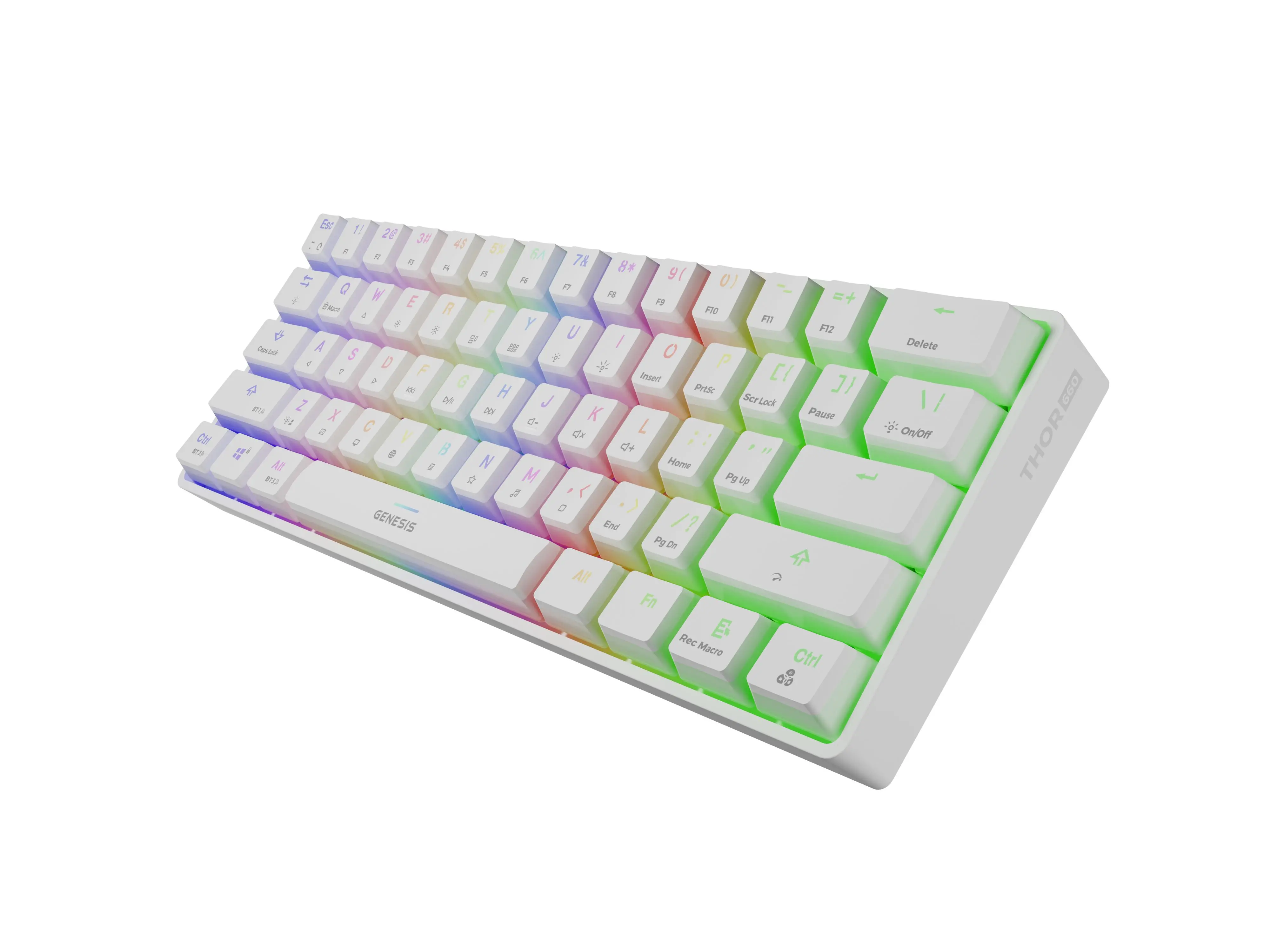 Klawiatura mechaniczna Genesis Thor 660 RGB Gateron Red Biały