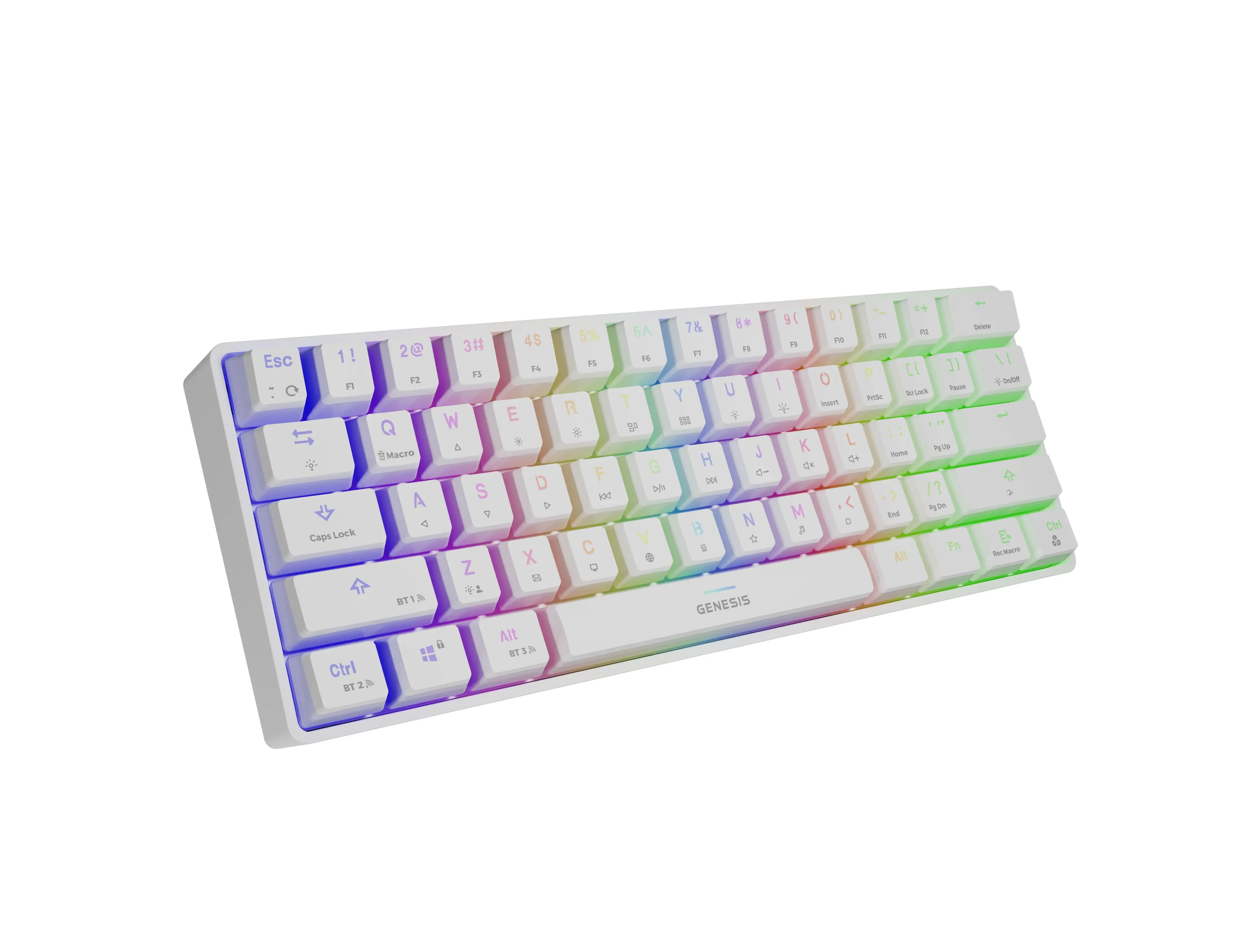 Klawiatura mechaniczna Genesis Thor 660 RGB Gateron Red Biały