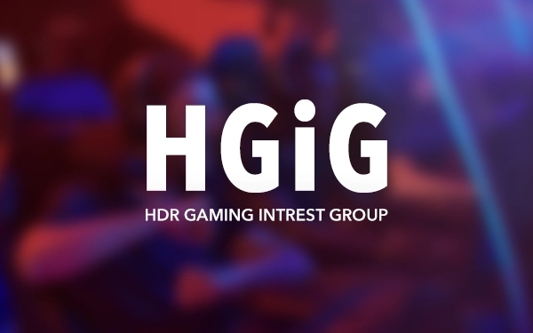 HGiG - логотип HDR Gaming Interest Group на кольоровому фоні - символ стандарту покращення якості зображення