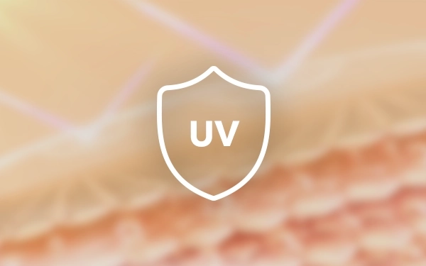 Значок щита з літерами UV, що символізує захист від ультрафіолетового випромінювання