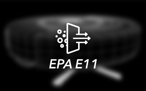 Піктограма фільтра EPA E11 (Efficient Particulate Air) показує ефективне фільтрування твердих частинок