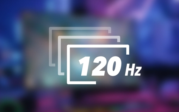 Графіка з написом 120 Гц на розмитому фоні - символ екрана з частотою оновлення 120 герц